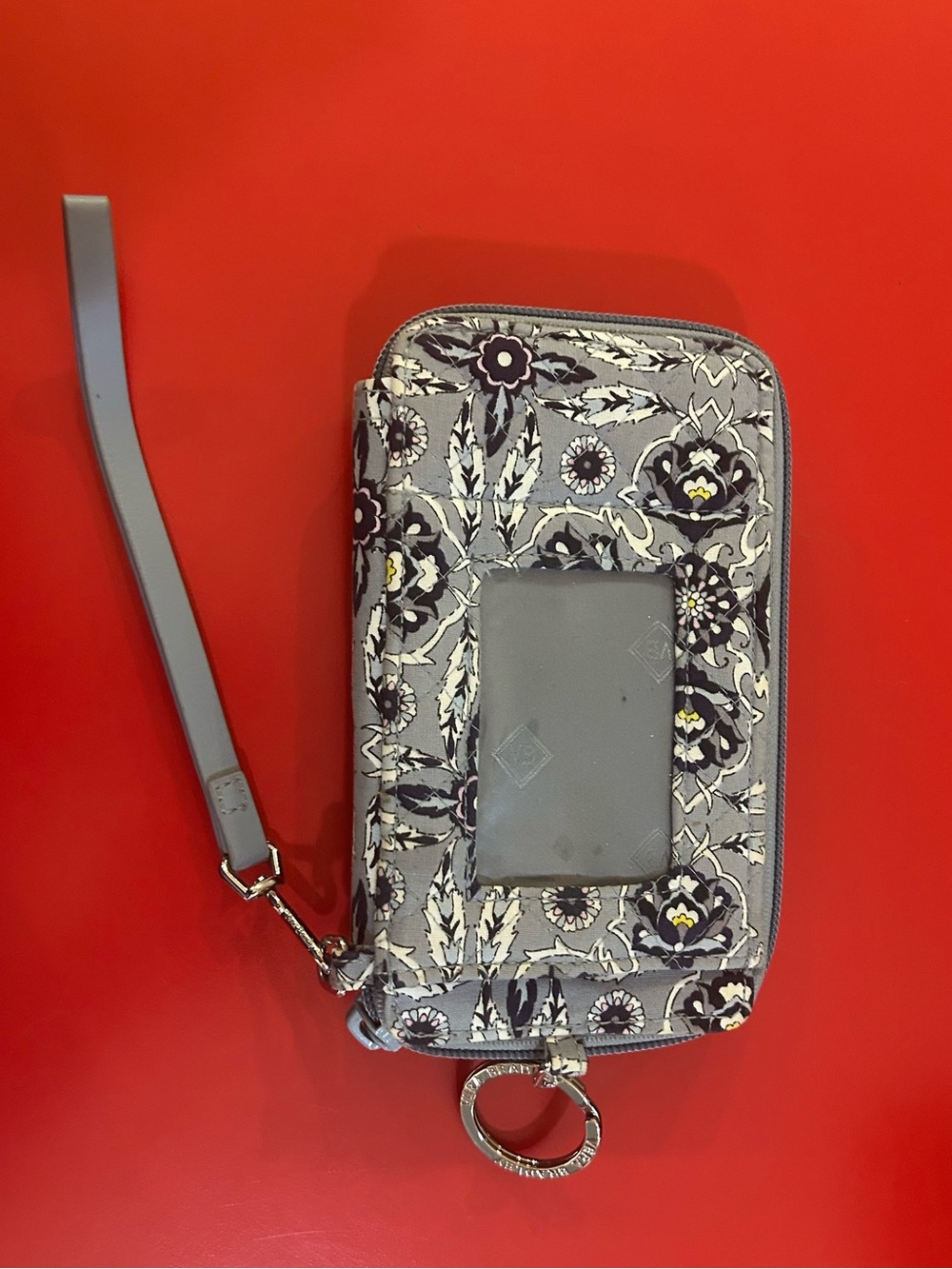 Vera Bradley Gray Floral Phone Wristlet Wallet - Gray